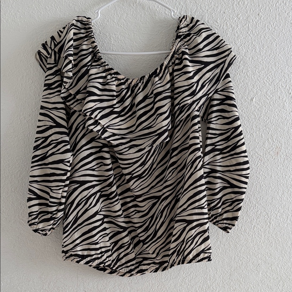 Michael Kors Black and White Zebra Blouse